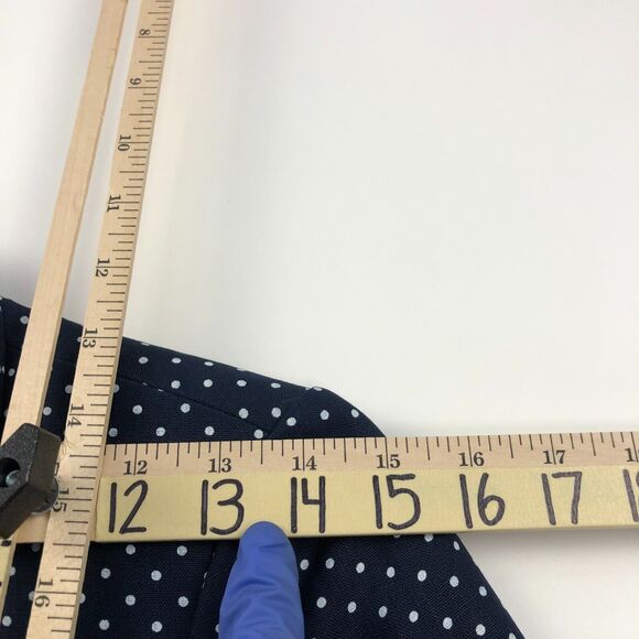 J.Crew REGENT Blazer 4 100% Linen Polka Dot Button Business Blazer Jacket blue - Picture 6 of 16